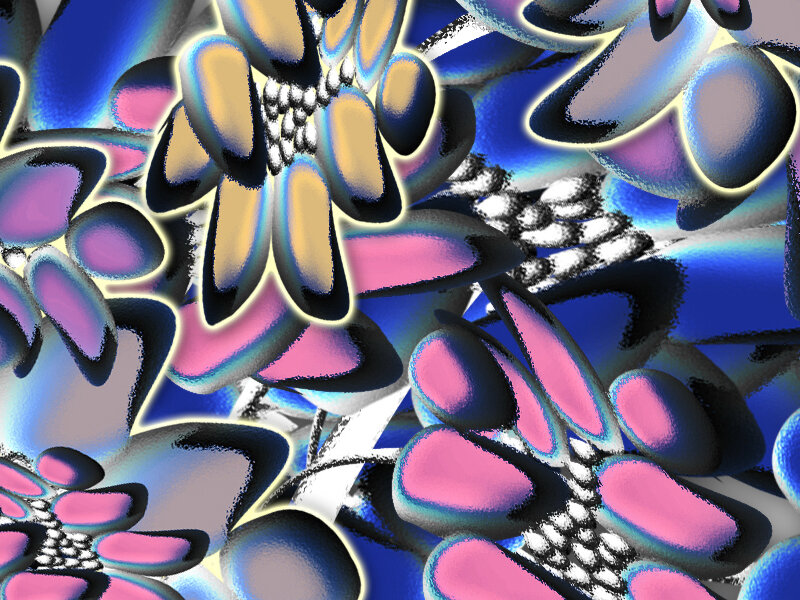 Abstract floral pattern with vibrant colors