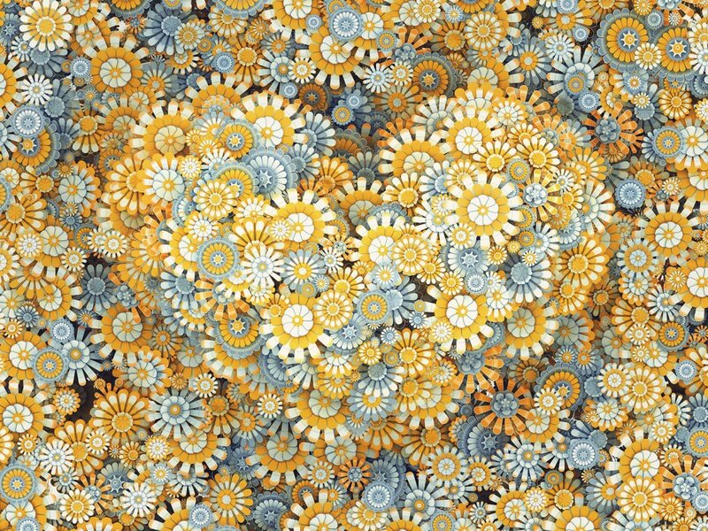 Abstract Floral Pattern — Yellow, Calm