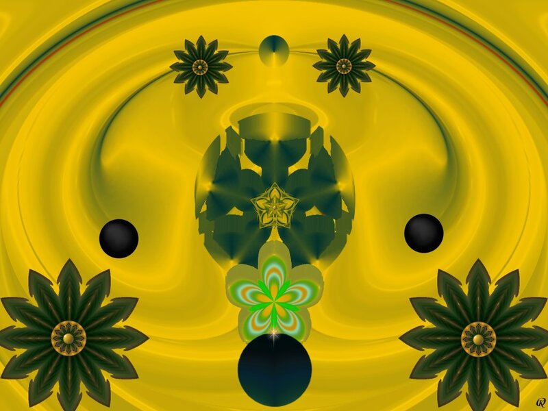 Abstract Floral Pattern — Yellow
