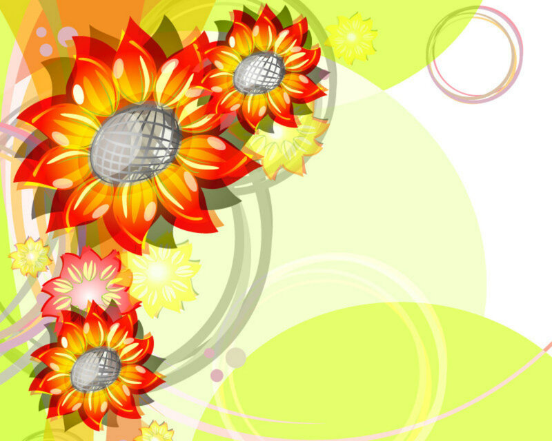 Abstract Floral Pattern — Yellow, Vibrant, Vector Art