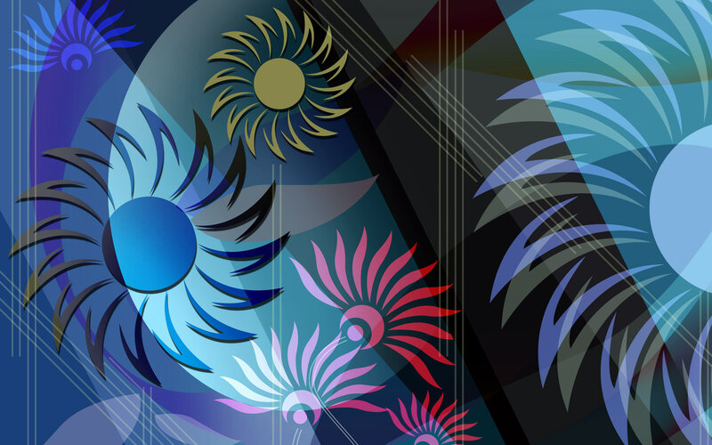 Abstract Floral Patterns — Blue, Dynamic
