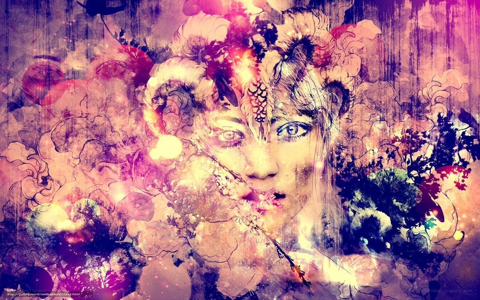 abstract floral portrait art