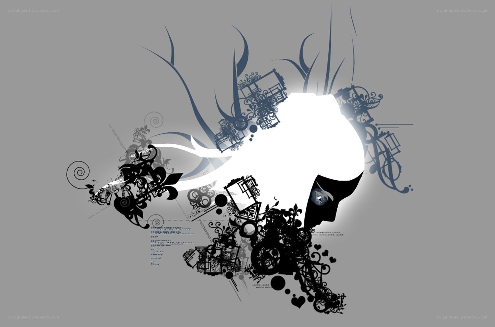 abstract floral silhouette art
