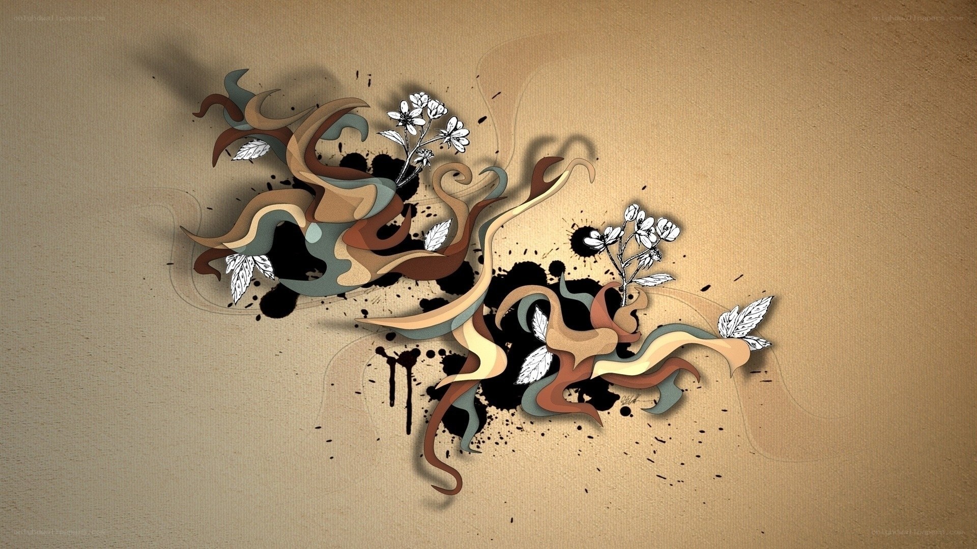 abstract floral swirl design