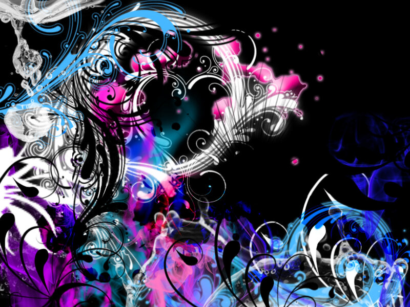 Abstract Floral Swirls — Black