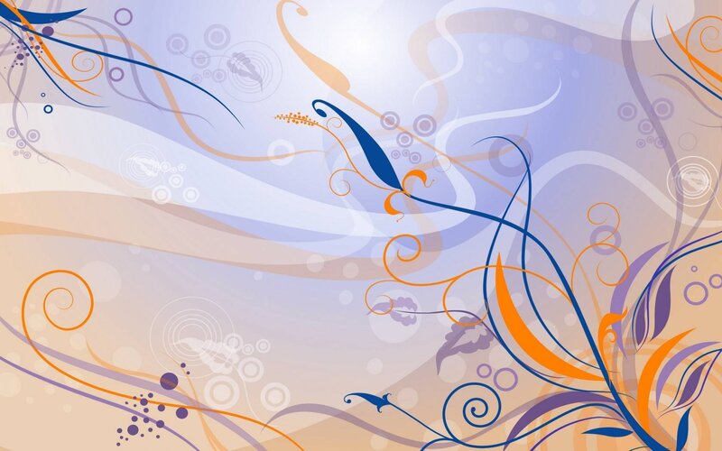Abstract Floral Swirls — Blue, Calm