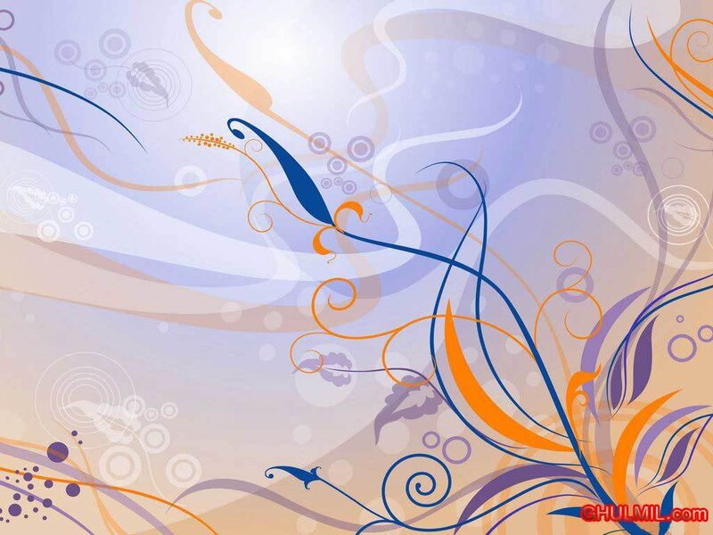 Abstract Floral Swirls — Blue, Calm, Vector Art, Circles, Lines
