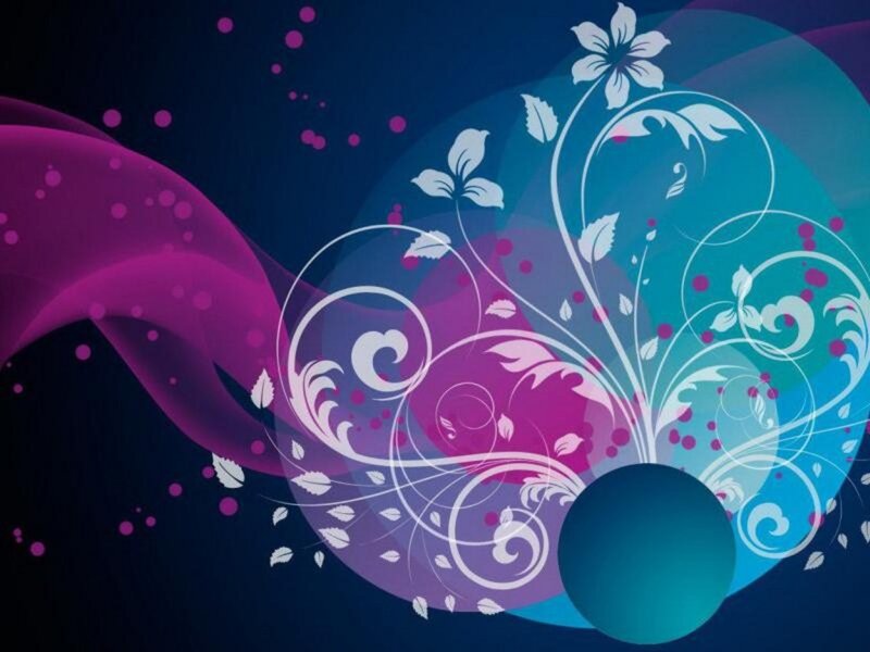 Abstract Floral Swirls — Blue
