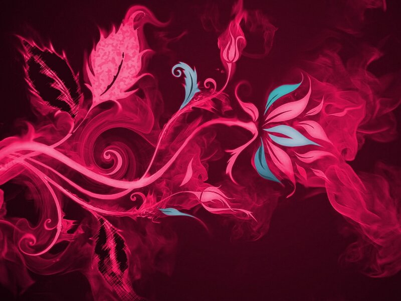 Abstract Floral Swirls — Pink