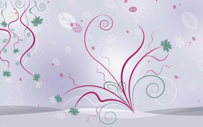 Abstract Floral Swirls — Purple, Calm, Winter