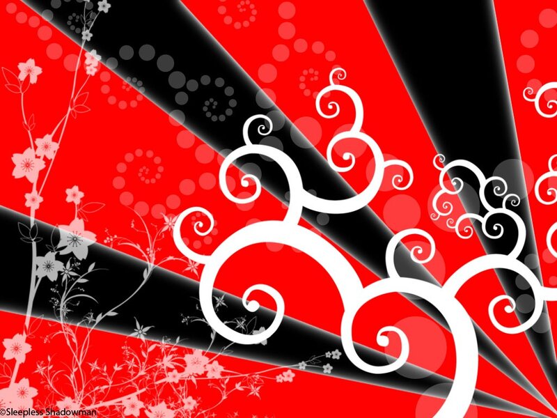 Abstract Floral Swirls — Red