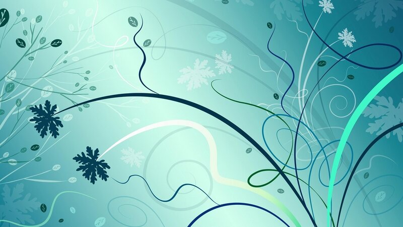 Abstract Floral Swirls — Teal, Calm, Winter