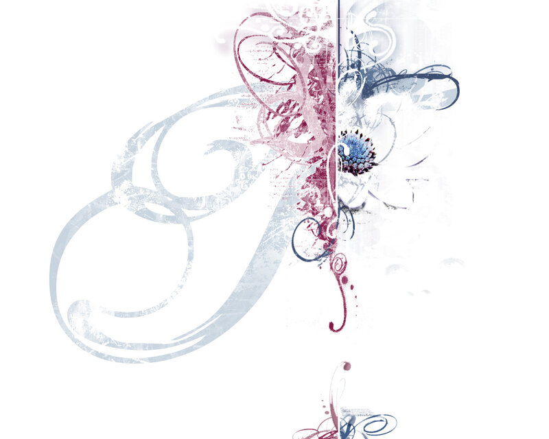 Abstract Floral Swirls — White