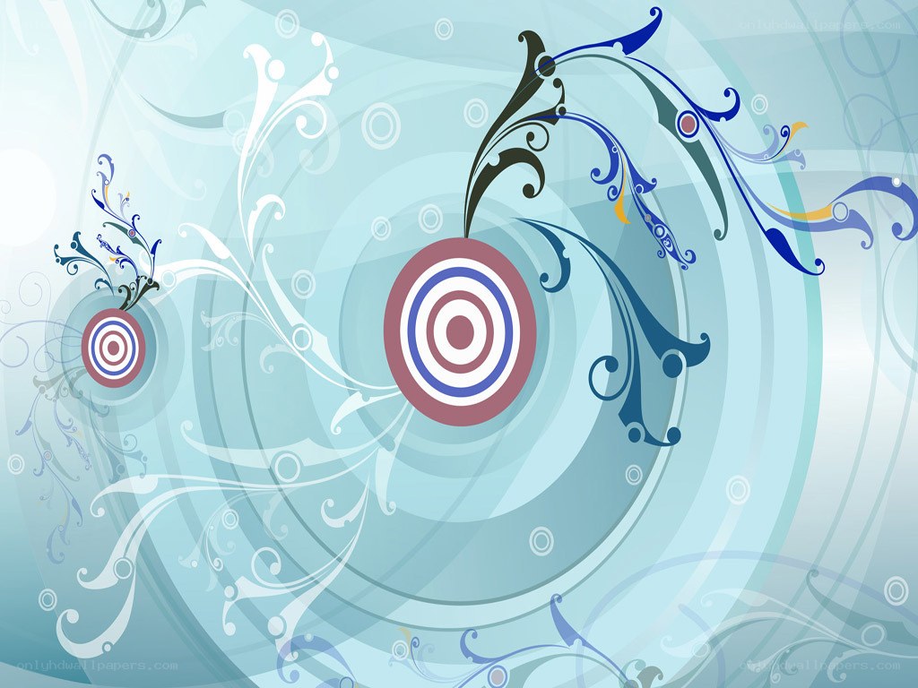 abstract floral swirls with targets