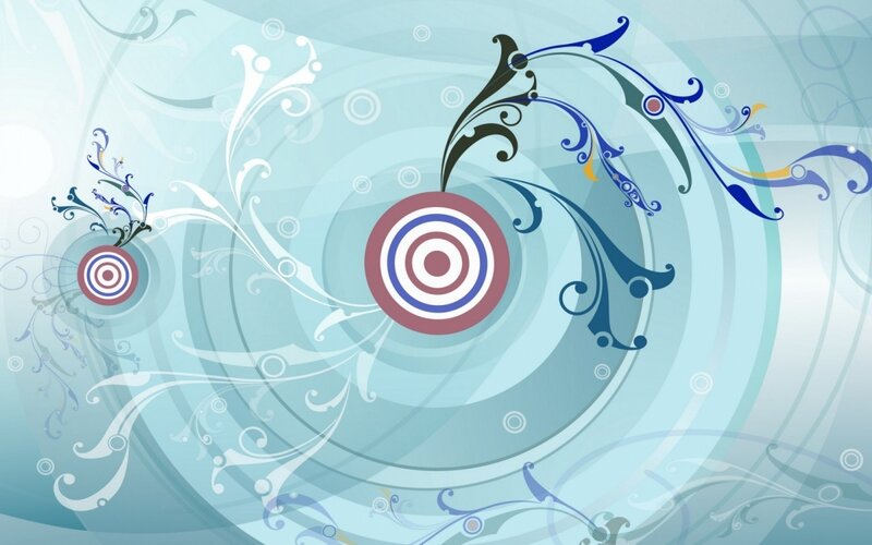 abstract floral swirls with targets