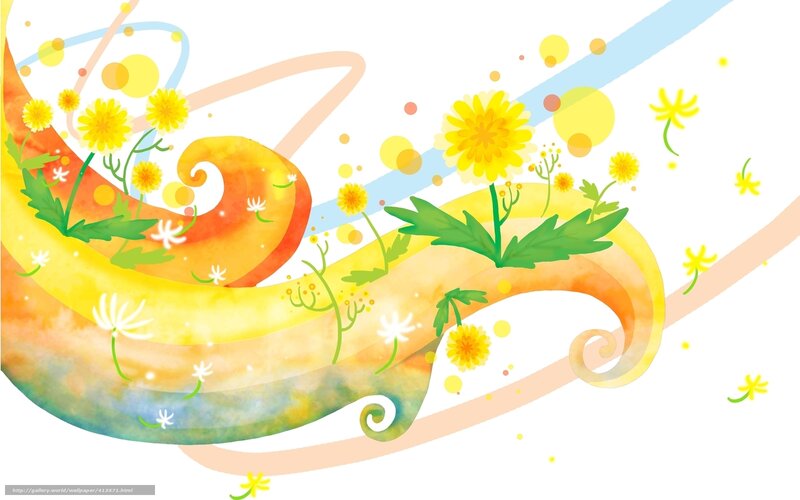 Abstract Floral Swirls — Yellow, Cheerful