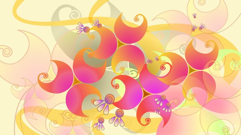 Abstract Floral Swirls — Yellow