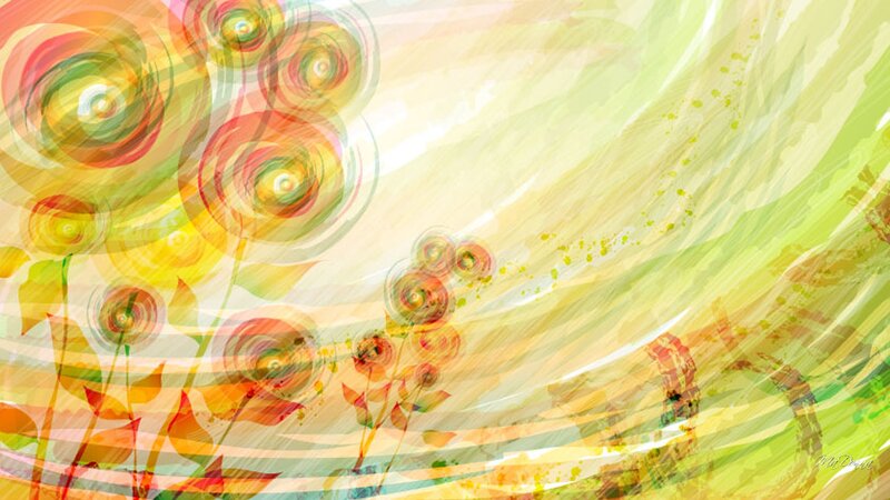 Abstract Floral Swirls — Yellow, Vibrant