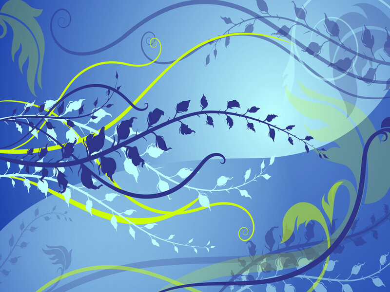 Abstract Floral Vines — Blue, Calm