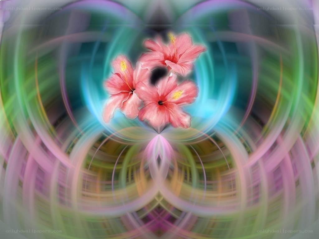 Abstract floral vortex art