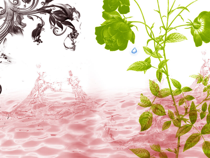 abstract floral water scene