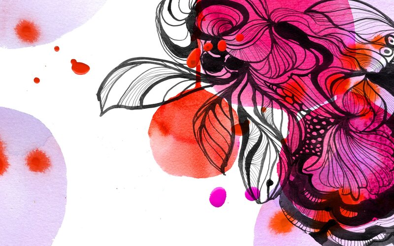 abstract floral watercolor art