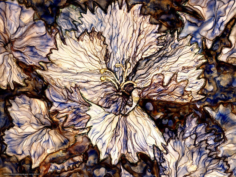 Abstract floral watercolor artwork