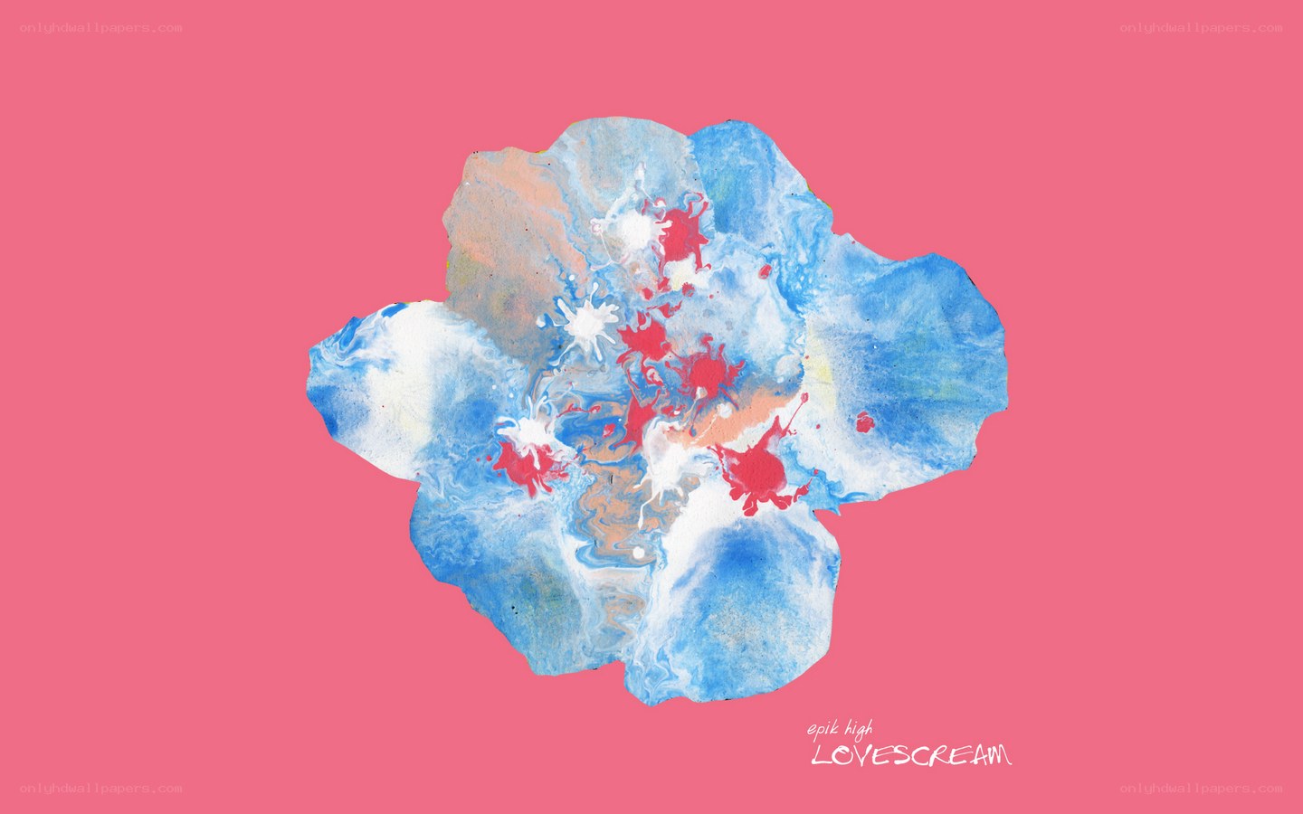 abstract flower art on pink