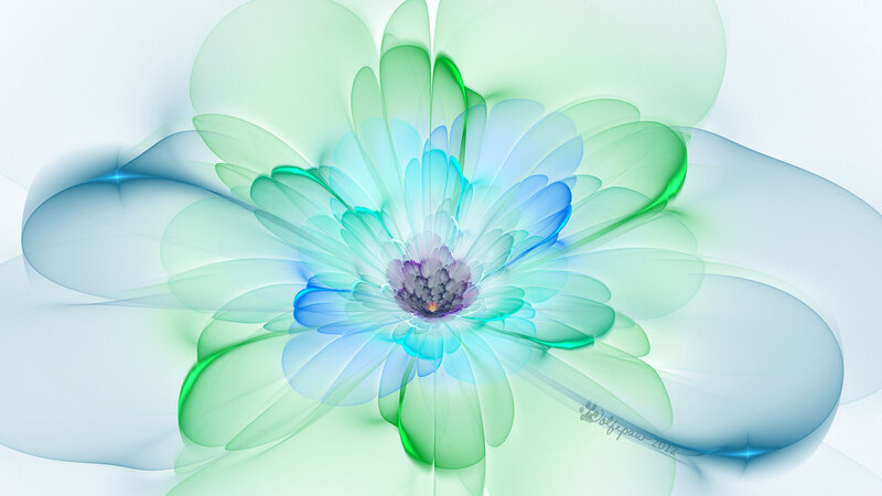 Abstract Flower Design — Green