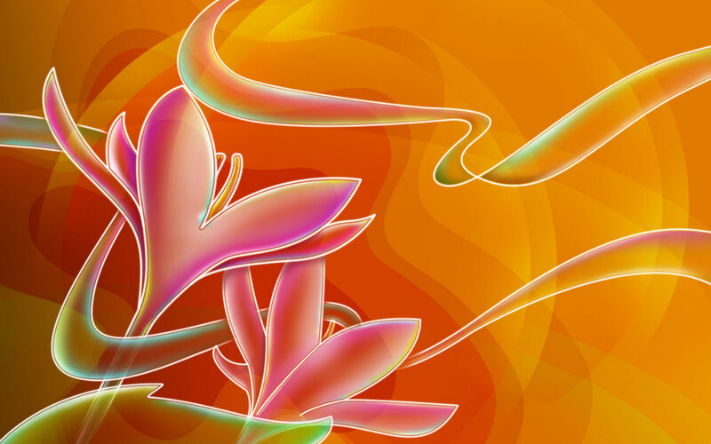 Abstract Flower Design — Orange, Vibrant