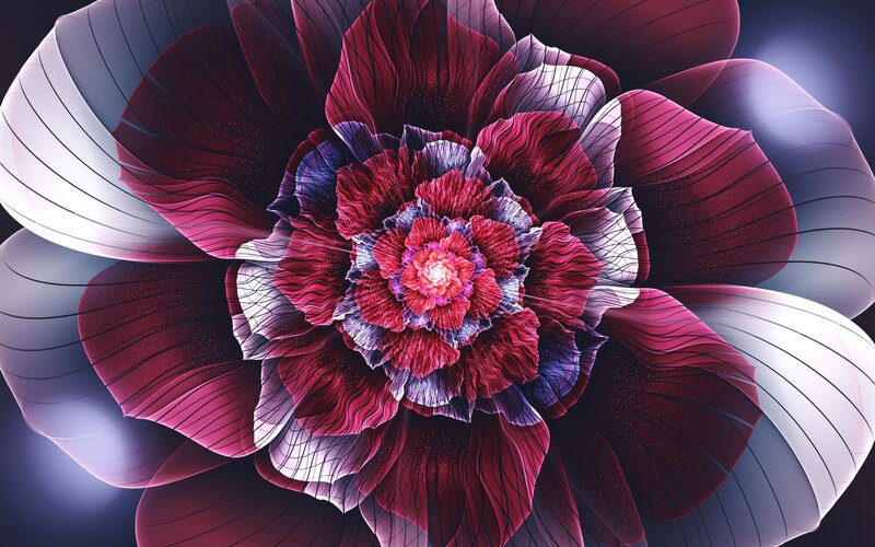 Abstract Flower Fractal — Red