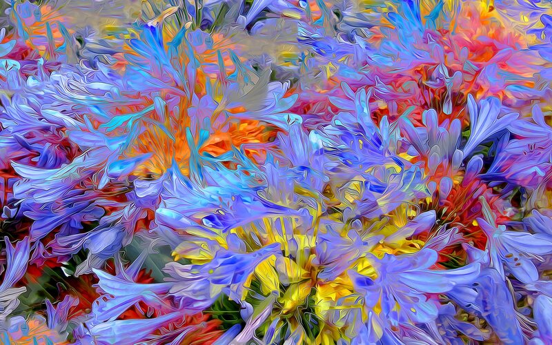 Abstract Flower Pattern — Blue