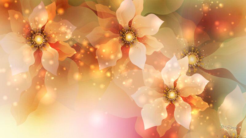 Abstract Flowers with Sparkles