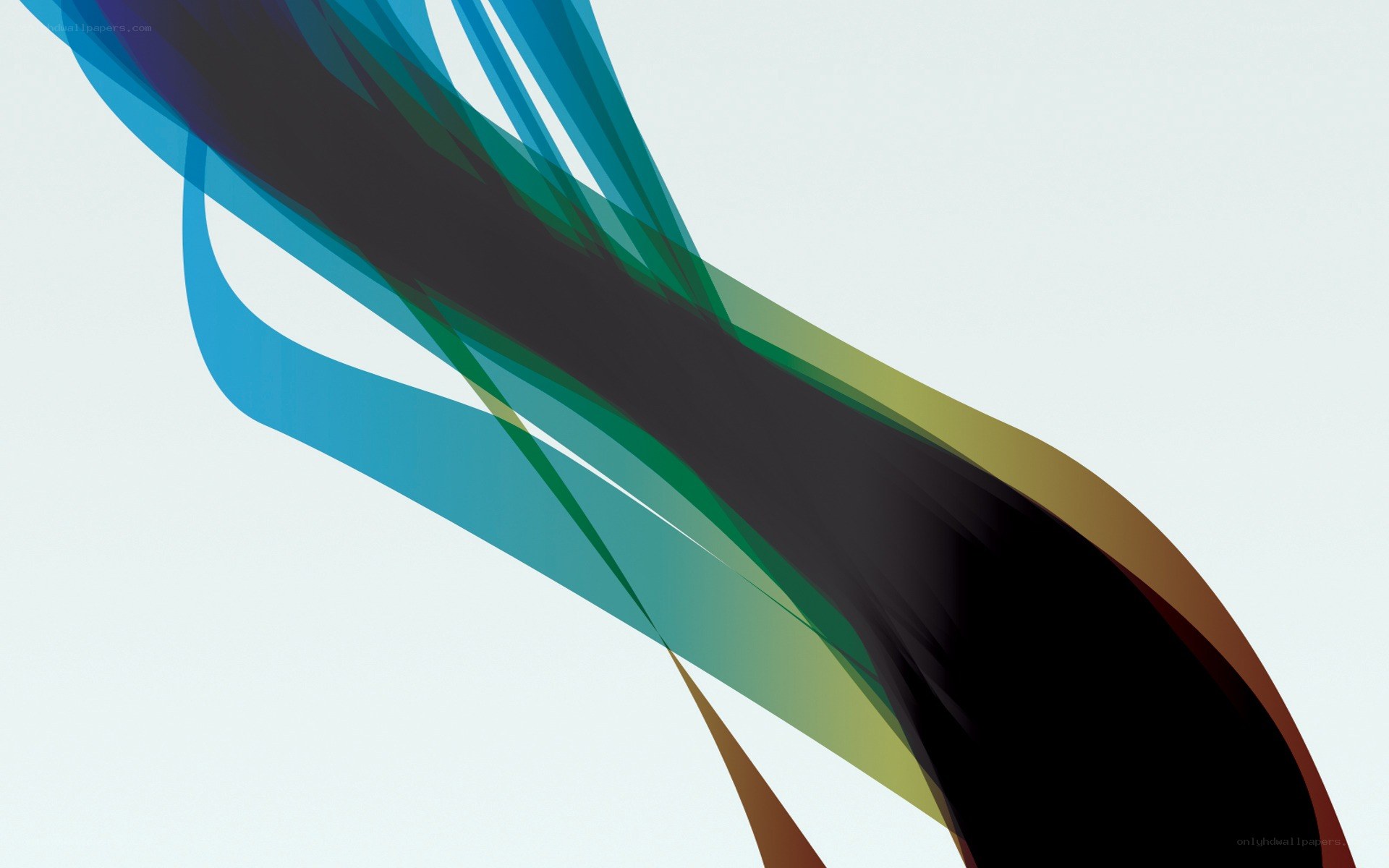 Abstract flowing color ribbons