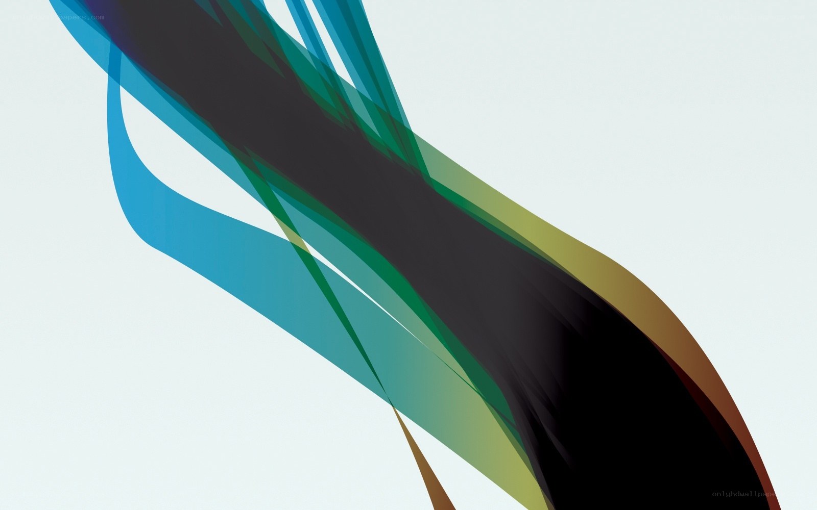 Abstract flowing color ribbons