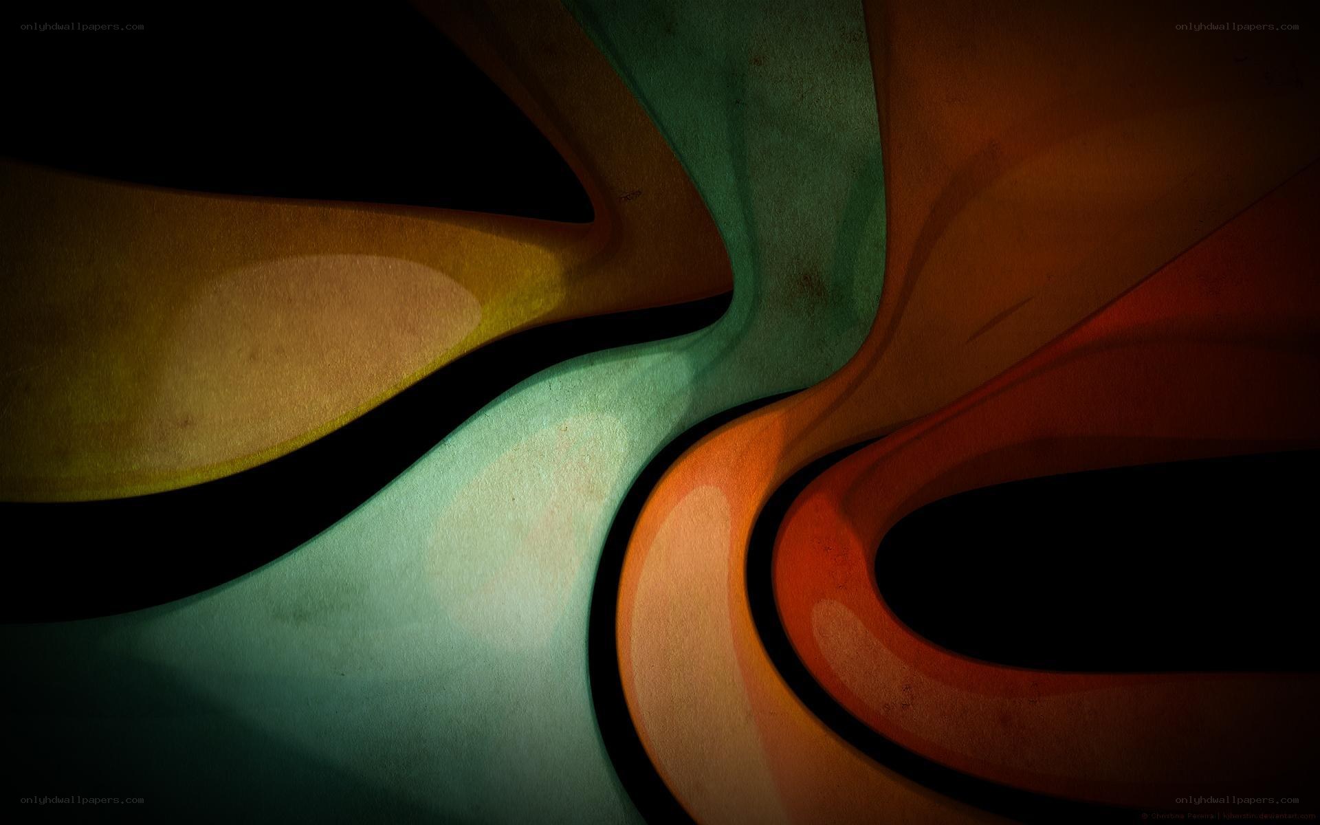Abstract flowing color shapes