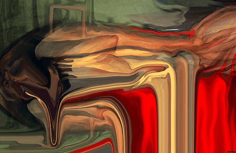 Abstract Flowing Forms — Red