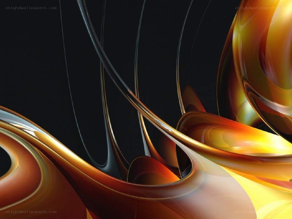 Abstract flowing golden shapes
