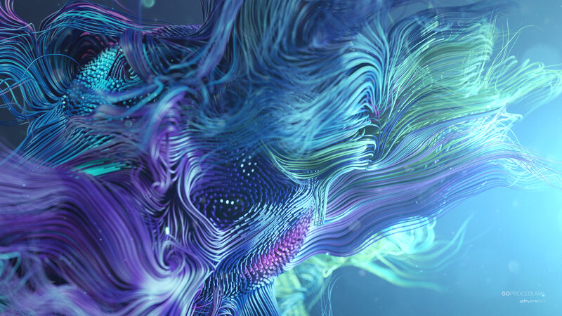 Abstract Flowing Lines — Blue, Ethereal