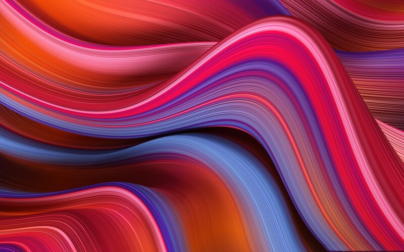 Abstract Flowing Lines — Red, Dynamic, Digital Art