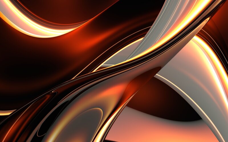 Abstract flowing metallic curves