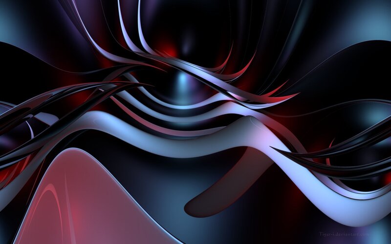 Abstract Flowing Ribbons — Black