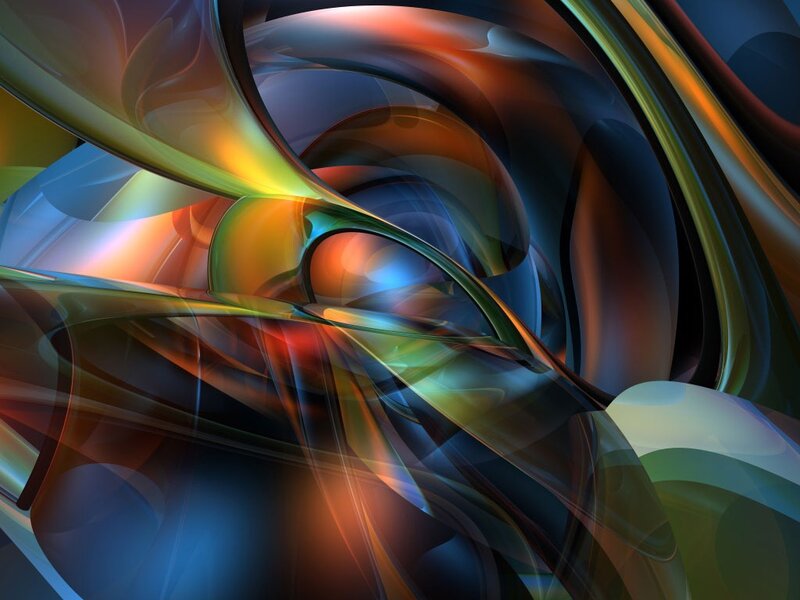 Abstract Flowing Ribbons — Blue, Dynamic, Digital Art