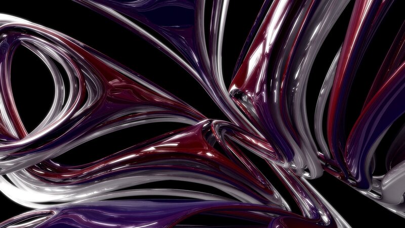Abstract Flowing Ribbons — Purple, Dynamic, 3d Render