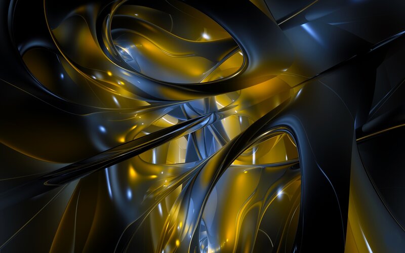 Abstract Flowing Shapes — Black