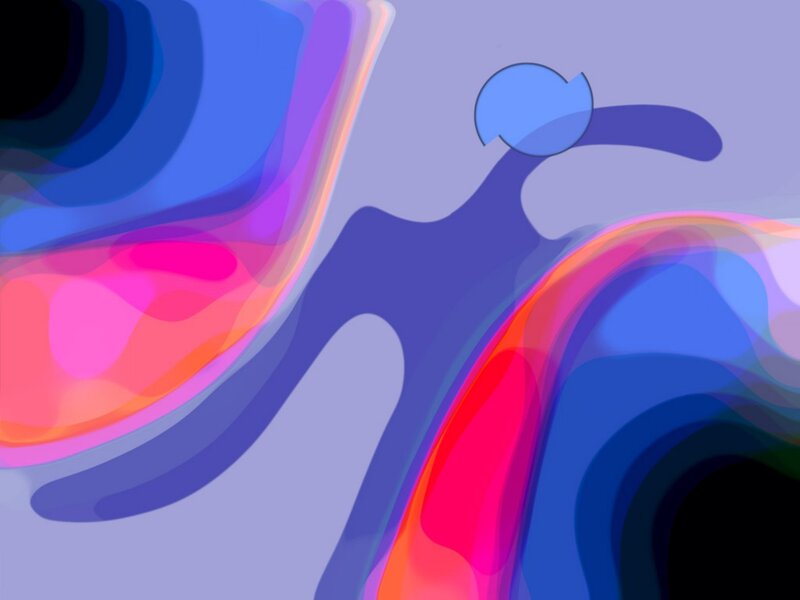Abstract Flowing Shapes — Blue, Calm