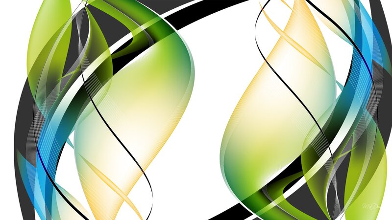 Abstract Flowing Shapes — Green