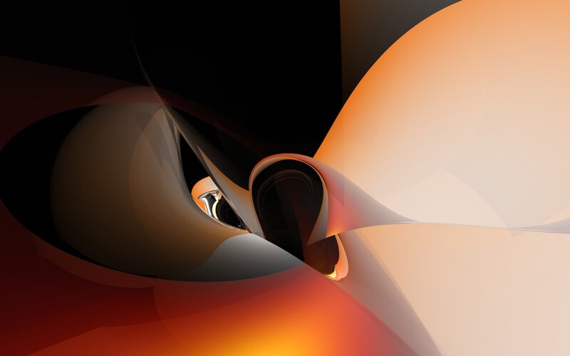 Abstract Flowing Shapes — Orange, Dramatic