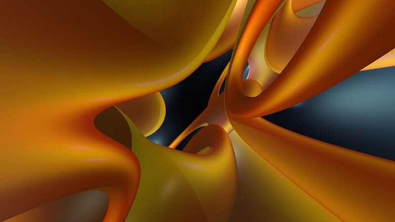 Abstract Flowing Shapes — Orange