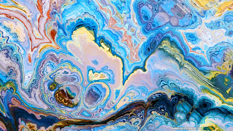 Abstract Fluid Art — Blue, Dynamic, Digital Art